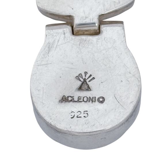 Estate Sterling Silver 925 Pearl Garnet Hinge Pendant - Picture 5 of 8